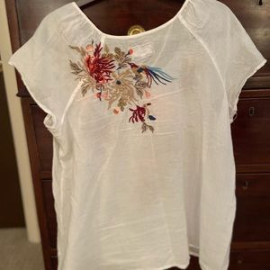 100% cotton embroidered Johnny was workshop T-shirt size medium so comfortable